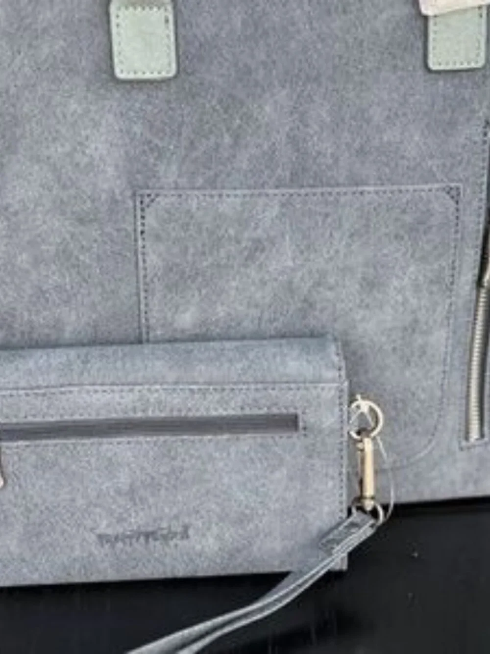 Trinity Ranch Aztec Tooled Fringe Concealed Carry Tote/Crossbody + Wallet Navy